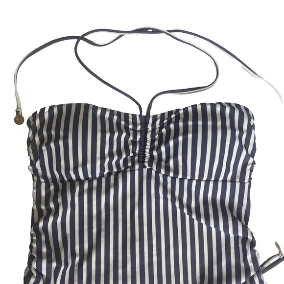 NEW TIGERLILY Devina Ponoma Blue White Striped Nautical One Piece Swimsuit M - Picture 8 of 16